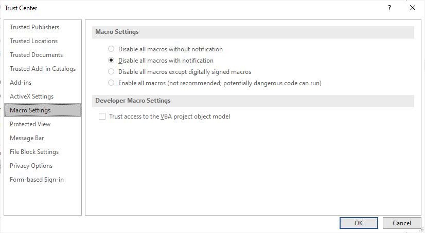 تعطيل وحدات الماكرو فى Microsoft Office