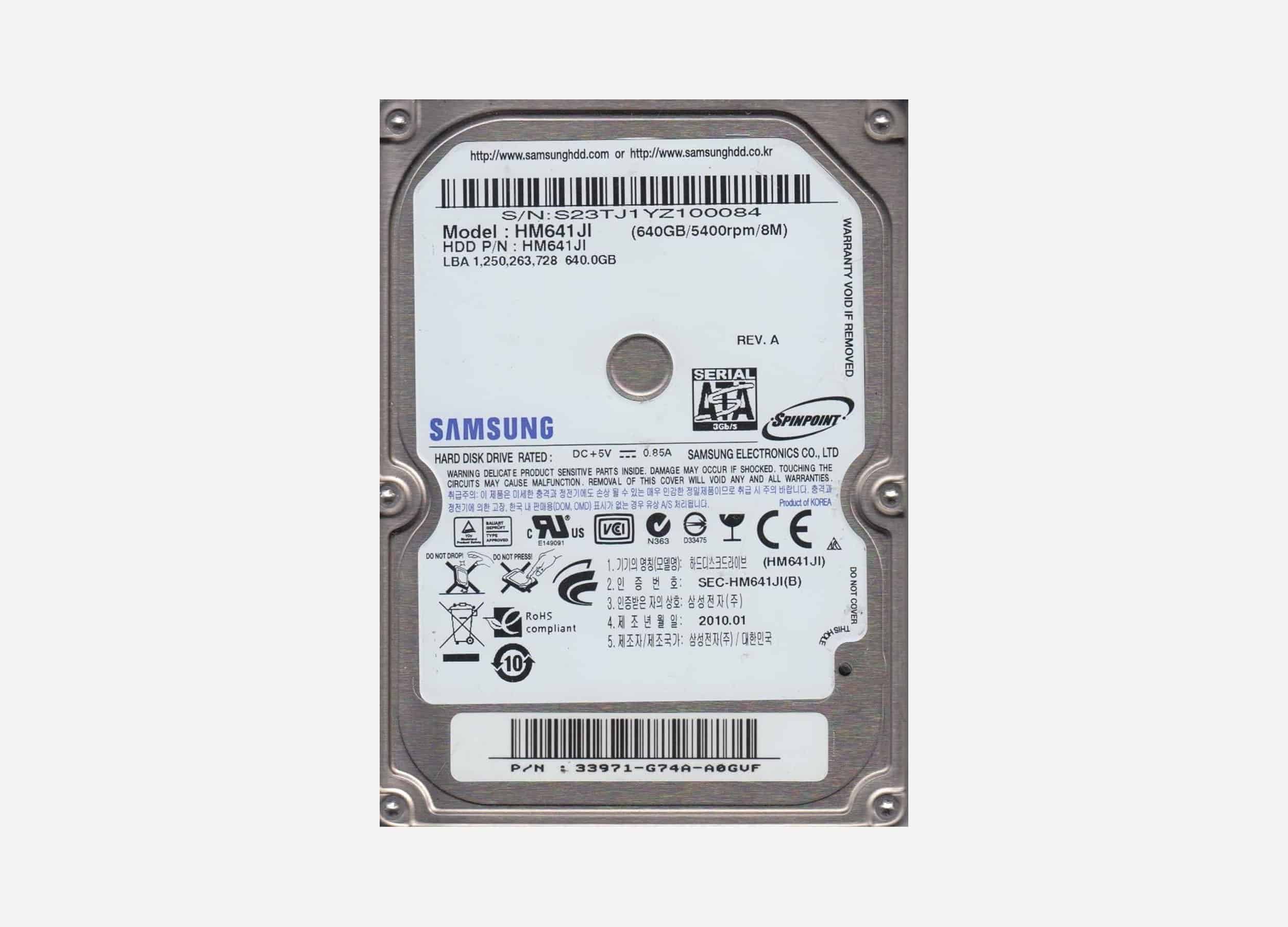 HDD Lap Samsung 640GB