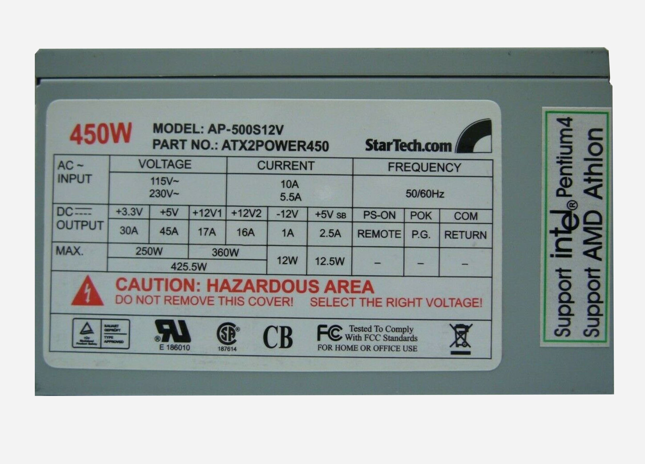 StarTech AP 500S12V Power Supply