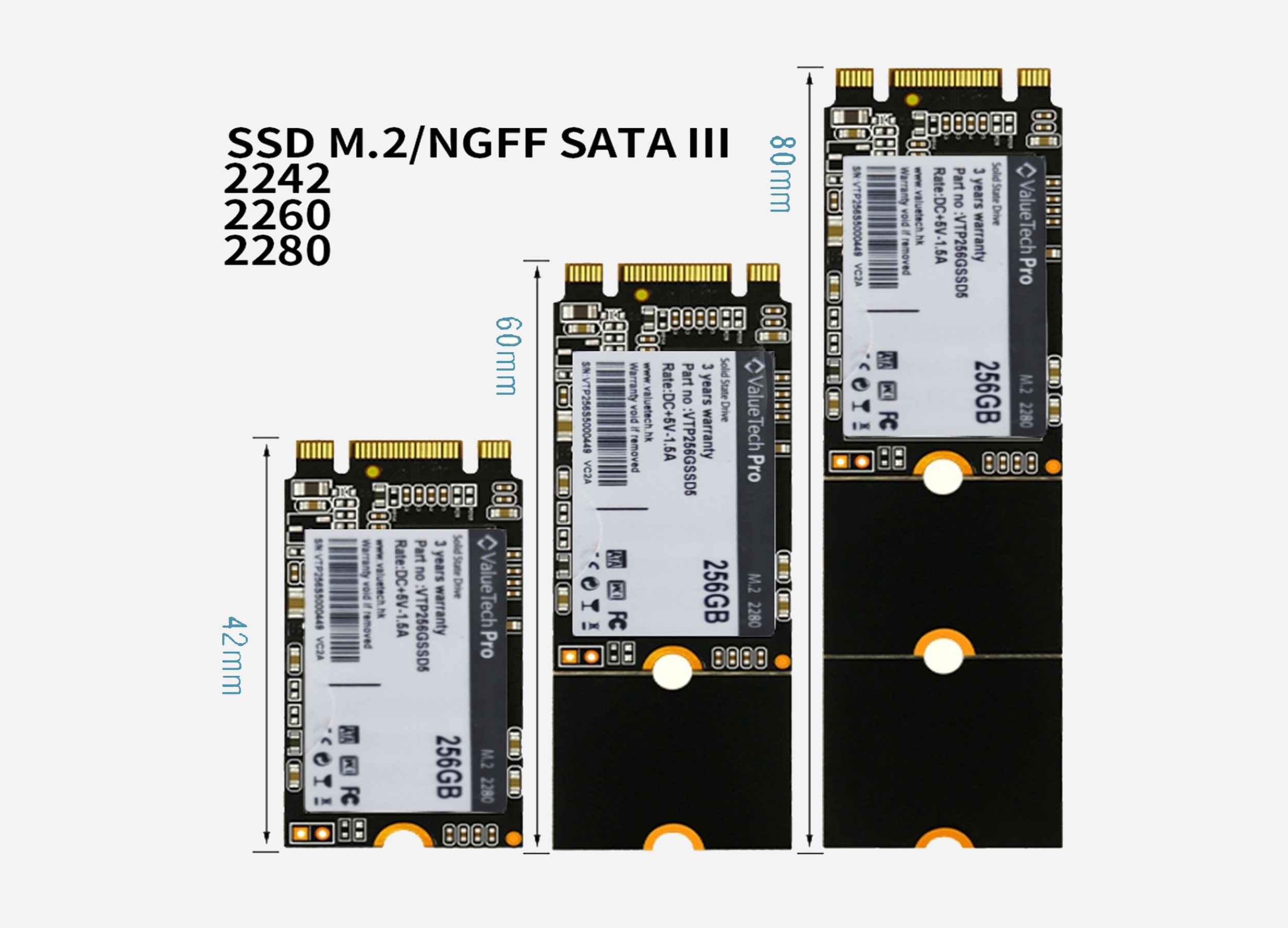 ValueTech SSD M2 256GB NGFF breakable 2242 2260 2280
